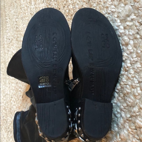 AS98 | LEATHER STUDDED OVER THE KNEE BLACK "LILLIAN" BOOT - Picture 6 of 7